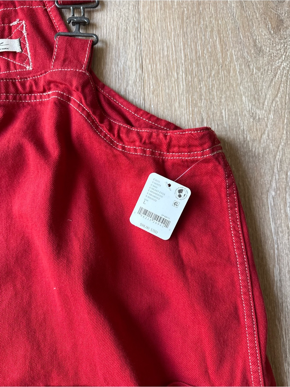 NWT Free People Red Overall Dress - Picture 3 of 3